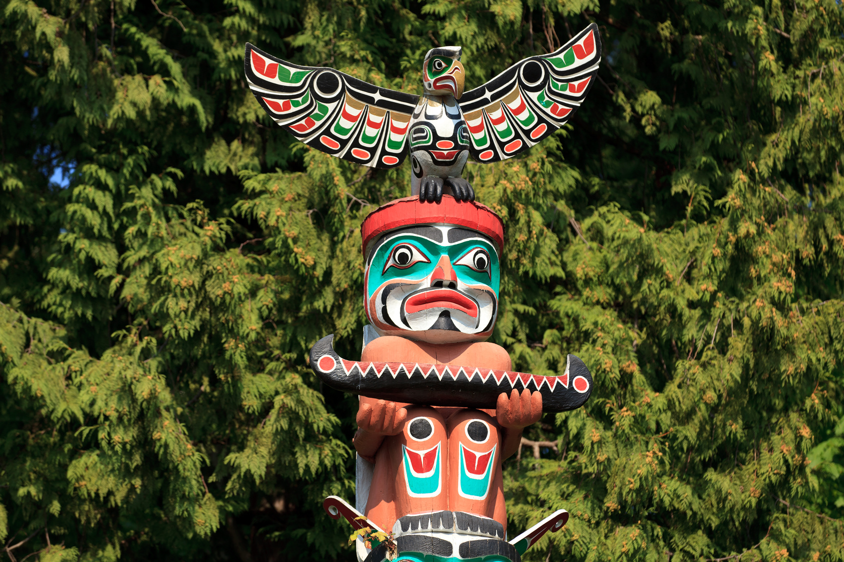 Photo d'un totem a vancouver au Canada en PVT