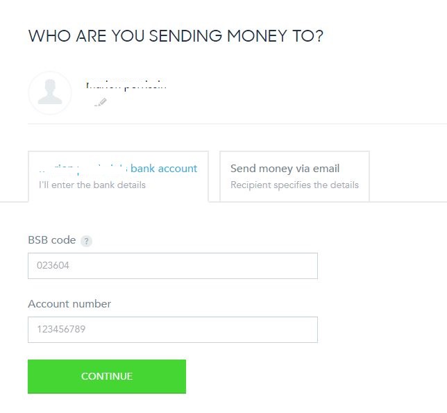 numero de compte transferwise