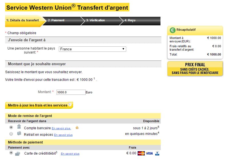 Envoi Western Union Par La Poste AUTOMASITES