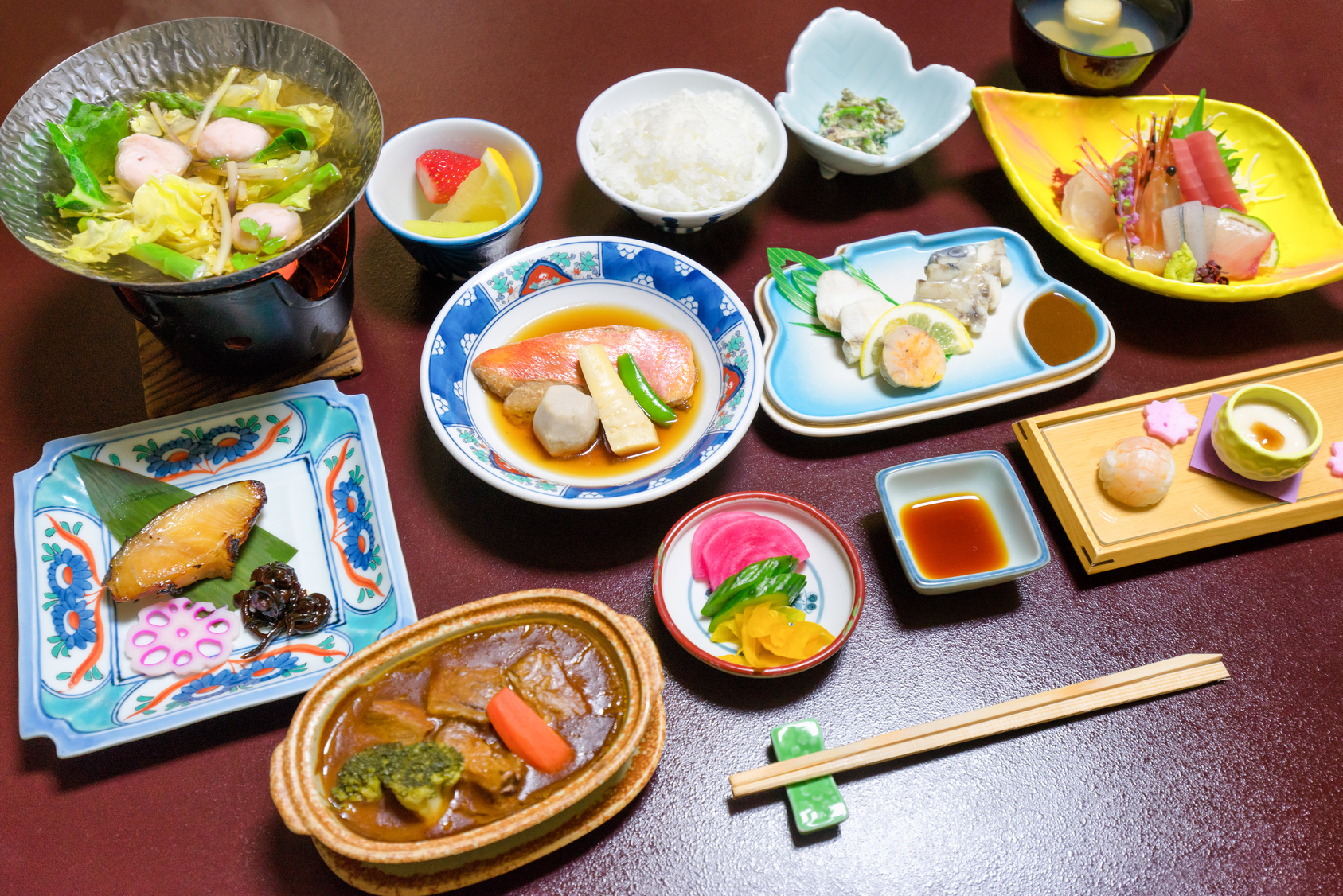 diner dans un ryokan au japon