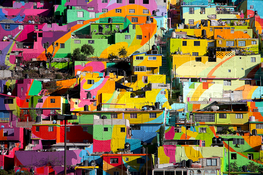 les maisons multicolores du mexique