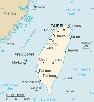 carte de Taiwan