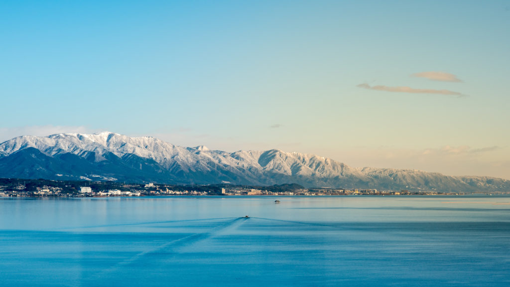 le lac Biwa au japon